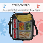 Tirrinia Expandable Insulated Lunch Bag for Men Women – Leakproof Reusable Cooler LunchBox for Kids & Adults with Shoulder Strap, Perfect for Work, School, Office, Travel,Black