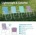 #WEJOY Folding Beach Chair for Adults, Lightweight Beach Chair with Shoulder Straps, High Back Camping Chairs with Hard Armrest, Supports 300lbs for Outdoor Lawn Concert