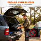 Yesker Portable Water Storage Bladder 30 Gallon – Heavy-Duty 1000D PVC Foldable Water Bladder Tank with 3/4" PVC Spigot for Garden, Camping & Car Use, Black
