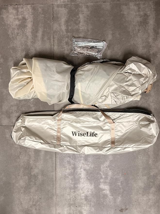 WiseLife Tent with Ropes, Compact Setup for Backpacking Outdoor Activities, Forest Campsites and Beach Camping Outdoors, Beige