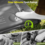 Camping Sleeping Pad, Built-in Foot Pump Inflatable Sleeping Pads, Memory Foam Mattress with Pillow, 4 Season Camping Mattress Pad, Camping Essentials Gear for Tent, Car, Hiking - Grey