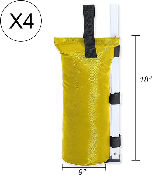 ABCCANOPY Canopy Weights Set of 4-120LBS Sand Bags for Pop up Tent, Weight Bags for Outdoor Gazebo, Trampoline, Pergola, Yellow (Without Sand)