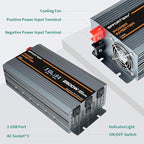 2500W Power Inverter. 12V DC to 110V/120V AC Converter 5000W (Peak) with LCD Display, 3 AC outlets, 2 USB, 2500w Inverter for Camping RV Travel Outdoor Truck Off-Grid Solar inverters