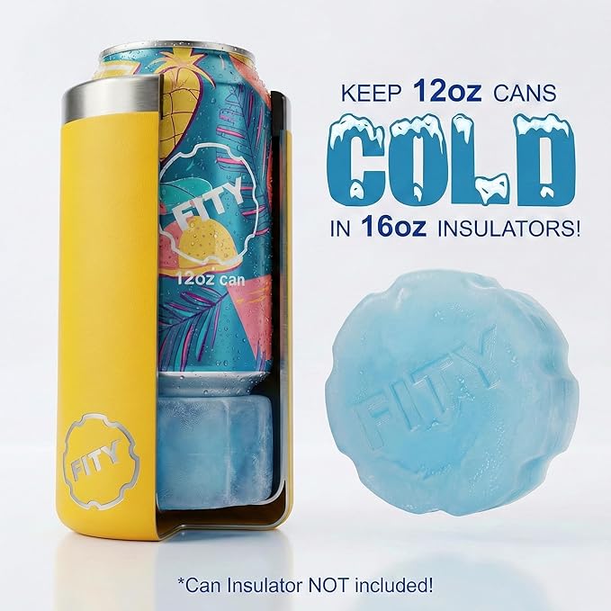 FITY Freeze The 6 Pack - A Space Saving Freezable Ice Pack use w/Lunch Boxes, Diaper Bags, Sore Muscles, 16oz can Cooler tumblers, Beach Bags, Coolers, and More.