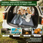 HiiPeak Memory Sleeping Pad, Compact 3" Thick Foam Sleeping Mats with Pillow, 9.5 R-Value Insulated Camping Mattress Pad, Easy Inflate & Deflate, Inflatable Sleep Mat for Backpacking Hiking Car Tent