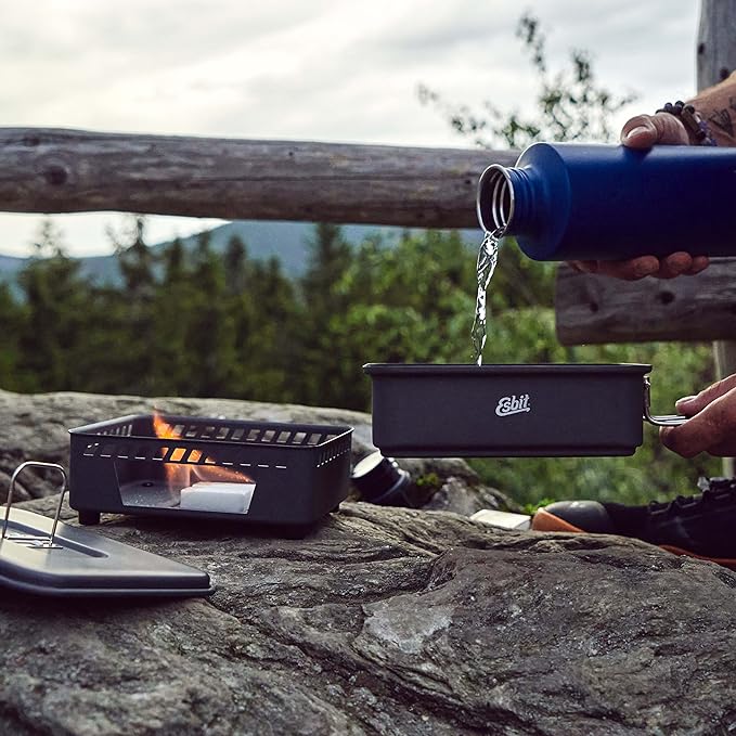 ESBIT 1100ML Lightweight Solid Fuel stove and Camping Cookware Set, 1100ml