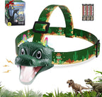 EverBrite Kids Dragon Headlamp with RGB Lights, LED Head Lamp with Roar & Silent Mode, Batteries Included, Fun Hands-Free Headlight for Boys & Girls, Great Gift for Birthday & Christmas, Dragon Toy