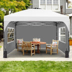 GDY 8x8FT Pop Up Canopy Tent with One Push Setup, Easy to Install with 4-Sidewalls for Events, Parties, Camping, Outdoor Gazebo with 4-Sandbags, White.