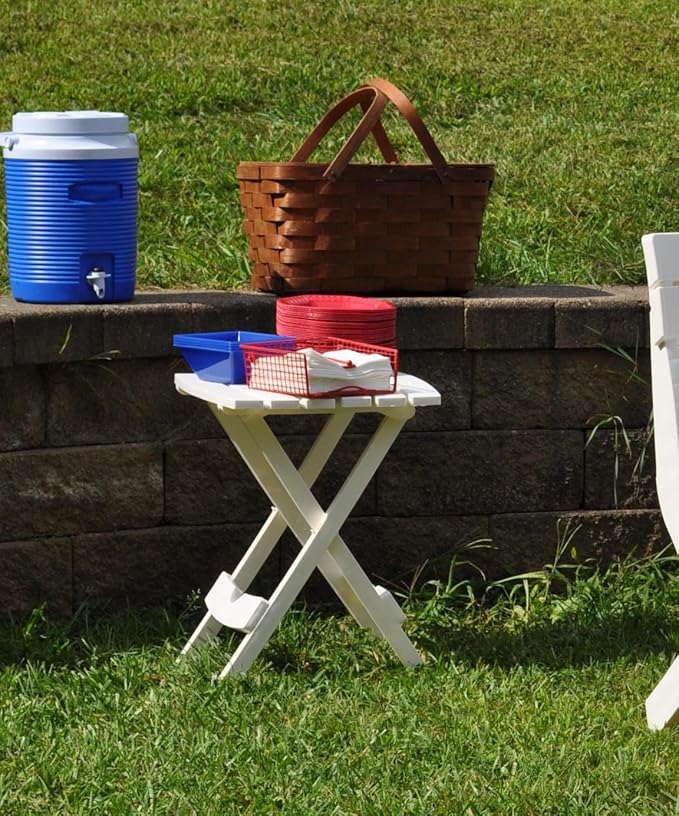 Adams Manufacturing 8500-48-3700 Plastic Quik-Fold Side Table, White