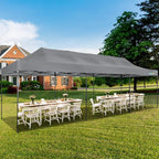 COBIZI 10x30 Pop up Canopy, Heavy Duty Outdoor Party Tents for Parties, Easy up UPF 50+ Waterproof Commercial Canopy with Wheeled Bag can fold, Gray(Windproof Upgraded)
