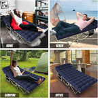 YELLOW JACKET Folding Camping Cot for Adults,600LBS Max Load,28" Wide Sleeping Cot with Removable Thick Mattress Portable Foldable Camping Bed with Carry Bag for Camp,Home,Office,Travel,Blue
