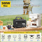 500W Pure Sine Wave Power Inverter for DeWalt 20V Battery, 2-Ports DC 20V to AC(2 Outlets) 120V Car Charger Plug Inverter Adapter Converter for Camping, Travel, Emergencies(Tool Only)