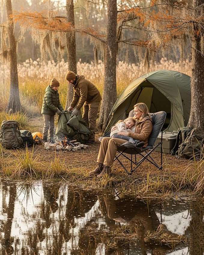KingCamp Butterfly Chair Oversized XL Camping Chairs for Adults Padded Folding Comfy Camp Chairs 300lbs Heavy Duty with High Back for Bedroom Living Room Dorm Rooms Outdoor Patio Lawn