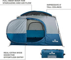 TETON Sports Hacienda 8 Person Family Camping Tent, Large Gear Loft and 4 Storage Pockets, Swinging Door Makes it Easy to Access, Full Mesh Roof, Waterproof Rainfly