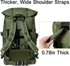 Military ALICE Pack Large Size with 2pcs Support Shelf – Tactical Rucksack with Expandable Straps, Aluminum Quick-Release Buckles, and Enhanced Waist Support – US Logo, Army Green