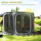 Outsunny 11 x 11ft Pop Up Screen Tent, Portable Camping Gazebo Canopy Screen House with UPF50+ Oxford Cloth and Carry Bag for Patio, Backyard, Deck and Outdoor Activities
