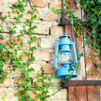 Feuerhand Outdoor Kerosene Fuel Lantern, German Made Weather Resistant Baby Special 276 Galvanized Hurricane Lamp for Camping or Patio, 10 Inches, Pastel Blue