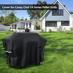 Grill Cover for Camp Chef 24 Pellet Grills, SmokePro DLX, Woodwind 24, DLX 24, SmokePro 24, PG24MZG, PG24SG, PG24, PG24LS, PG24S, PG24SE, Waterproof 600D Anti-Fade Full Length Smoker Cover