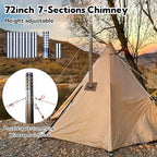 Wood Burning Stove,Tent Stove for Heating,Folding Portable Wood Stove for Tent,Cooking,Courtyard,Camping Stove include Chimney Pipes and Spark Arrestor, Black-LOGO