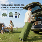 Outsunny Camping Tent Cot, Folding Tent Cot Combo with Mattress, Pillow, Sleeping Bag, Roller Carrying Bag, Off Ground Travel Camp Cot for Hiking, Backpacking