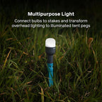 MPOWERD Luci Solar Site Lights: Stringless String Lights, Six Detachable Mini Camping Lights with Tent Stakes and Charging Case | Lights 1,000 sq ft | Rechargeable via Solar and USB | Lasts 20 Hours