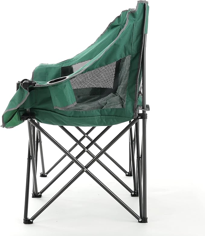 ARROWHEAD OUTDOOR Portable Folding Double Duo Camping Chair Loveseat w/ 2 Cup & Wine Glass Holder, Carrying Bag, Supports up to 500lbs
