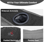 Oversized Camping Chair, Portable Folding Padded Camp Chairs with Side Pocket, Cup Holder, Heavy Duty Support 500LBS Outdoor Lounge Chair for Adults, Fishing, Sports, Trip, Black