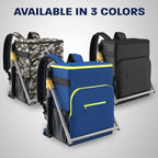Insulated Backpack Cooler with Foldable Seat - 40 Cans, 24 Hour Cooling, Breathable Straps, Lightweight Leak Proof Liner, Portable Cooler Backpack Bag for Men Women Beach Travel Camping Picnic Hiking