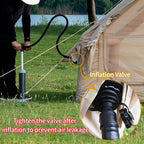 Inflatable Camping Tent with Hand Pump Waterproof Outdoor Blow up Tent 2-8 Person Oxford 4 Season Glamping Air Tent Cabin House with Mesh Windows & Door