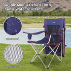 Camping Chair with Canopy - Beach Chair with Shade for Outdoor Use, Adjustable Sunshade, Cup Holder, Side Pockets - Heavy Duty Folding Chair with Canopy Supports 330 lbs (Navy)