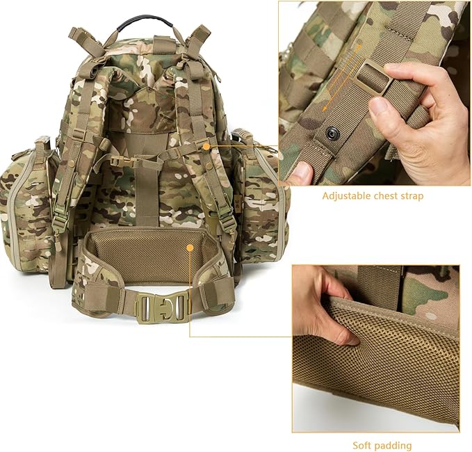 MT Military MOLLE 2 Medium Rucksack, Army Tactical Large Backpack, 3 Days Assault Pack