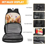 Corgi Floral Elementary Middle High Student Backpack All-In-One Laptop Backpack Computer Bag Meal Prep Backpack Cute Kids Dayback for Picnic Travel Camping Outdoor Casual