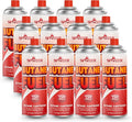 Butane Fuel Canister, 8oz (227g) Butane Refill with TSR Safety Valve, for Camping Stoves, Kitchen Torch, BBQ, 12 PCS