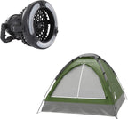 Wakeman Tents 2-Person Tent with Removable Rain Fly and Carry Bag - Comes with Camping Lantern with Fan - Weather-Resistant Camping Accessories by Wakeman