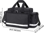 Trunab First Aid Bag Empty Medical Duffel First Responder Trauma Storage with Inner Dividers and No-scratch Bottom, Ideal for EMT, EMS, Paramedics, Bag Only, Black