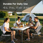 4FT Folding Table Set with 4 Chairs – Heavy-Duty 400 lbs Table & 600 lbs Chair Capacity, Portable Foldable Table & Chair Set for Camping, Parties, Indoor & Outdoor Use