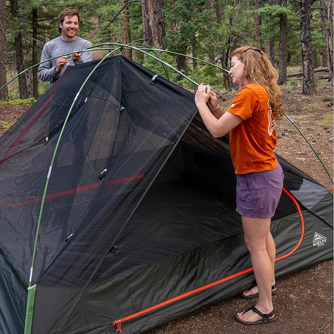 Kelty Wireless Freestanding Camping Tent, 2 4 or 6 Person Size, Huge Interior and Peak Height, Intuitive + Easy to Pitch, Color Coded Setup