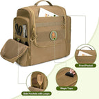 Large Tactical Camping Kitchen Organizer, Hanging Cookware Storage Bag with Paper Towel Holder & Multi Pockets, Portable Camp Utensil Organizer for BBQ Cooking Essentials, Khaki, Bag Only