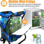 Kikerike Backpack Stool Cooler Chair Heavy Duty 300 LBS Max Load Portable Lightweight Stool Backpack Folding Fishing Cooler Seat for Camping Hunting Fishing - Ocean