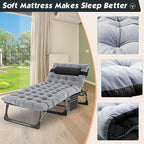MOPHOTO Folding Chaise Lounge Chair 5-Position, Folding Cot, Heavy Duty Patio Chaise Lounges for Outside, Poolside, Beach, Lawn, Camping