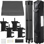 Yaheetech Canopy Tent, Commercial Instant Heavy Duty Canopy, 500D Waterproof Adjustable Tent with Wheeled Carry Bag, 4 Sandbags and 4 Stakes (10x10, Dark Gray)