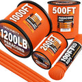 1200 Paracord Rope - 4.4mm 14 Strand Nylon Parachute Spool para Cord Lanyard for Outdoor Camping Survival Utility Tent Crafting DIY Projects Fishing Clothsline Bracelet - Orange 200FT
