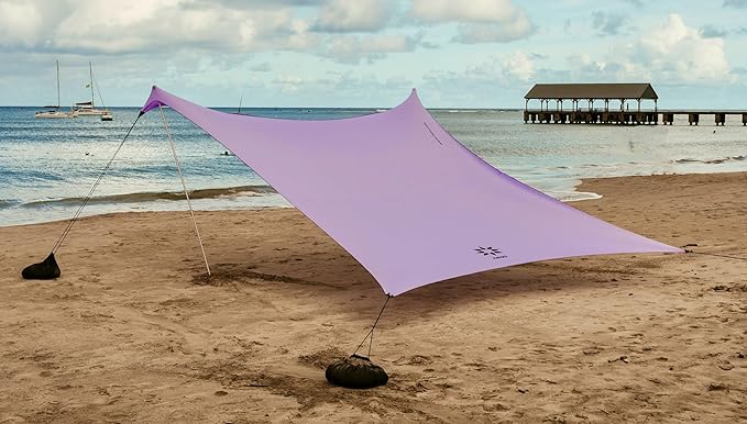 Neso Grande Portable Beach Tent Sun Shelter - Lightweight Beach Shade Canopy - Easy Setup for Family Outings - Patented Reinforced Corners - UPF 50+ Sun Protection - 7ft Tall, 9 x 9ft