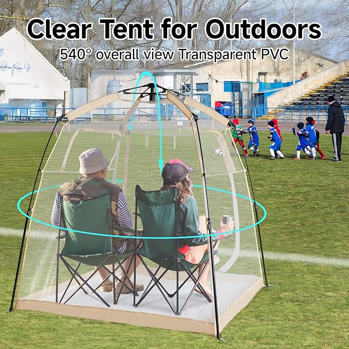 All Weather Proof Pod Sports Tent,Outdoor Weather Tent Sports Pod Pop Up Shelter with Sealed Floor,2-4 Person Clear Tent for Sport Event,Camping,Fishing 8 Sizes & Multicolor