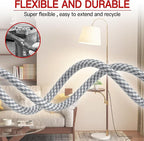 16/3 Flat Plug Braided Extension Cord 6 FT, Indoor 3 Prong Grounded Low Profile Extension Wire Flexible, Suitable for Home and Office, 13 Amp 1625 Watt 125VAC 16AWG, ETL Listed