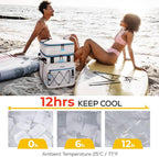 TOURIT 75 Can Insulated Rolling Cooler, Detachable Double Deck Beach Cooler with Wheels, Collapsible Soft Sided Cooler Bag for Beach, Camping, Picnic, Travel, Shopping