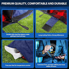 XL Queen Size 2 Person Double Sleeping Bag for Adults, Lightweight Compact with Flannel Liner & Thermolock Draft Tube, Machine Washable All Season Camping Travel