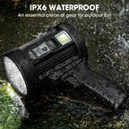 Rechargeable Spotlight, 99,000 Lumens Super Bright Handheld Led Flashlight, Outdoor Spot Light with Cob Light and Solar Panelsfor Boating Camping