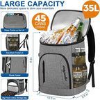 Capolo Cooler Backpack for Men Women Insulated Backpack Cooler Leak Proof Thermal Bag Beverage Soft Cooler Bag Lunch Backpack for Camping 30/45 Cans