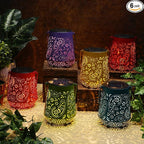 Woanger 6 Pcs Solar Lanterns Outdoor Waterproof for Women Garden Decor Metal LED Hanging Lantern with Handle Decorative Solar Lights for Table Patio Porch Yard Pathway